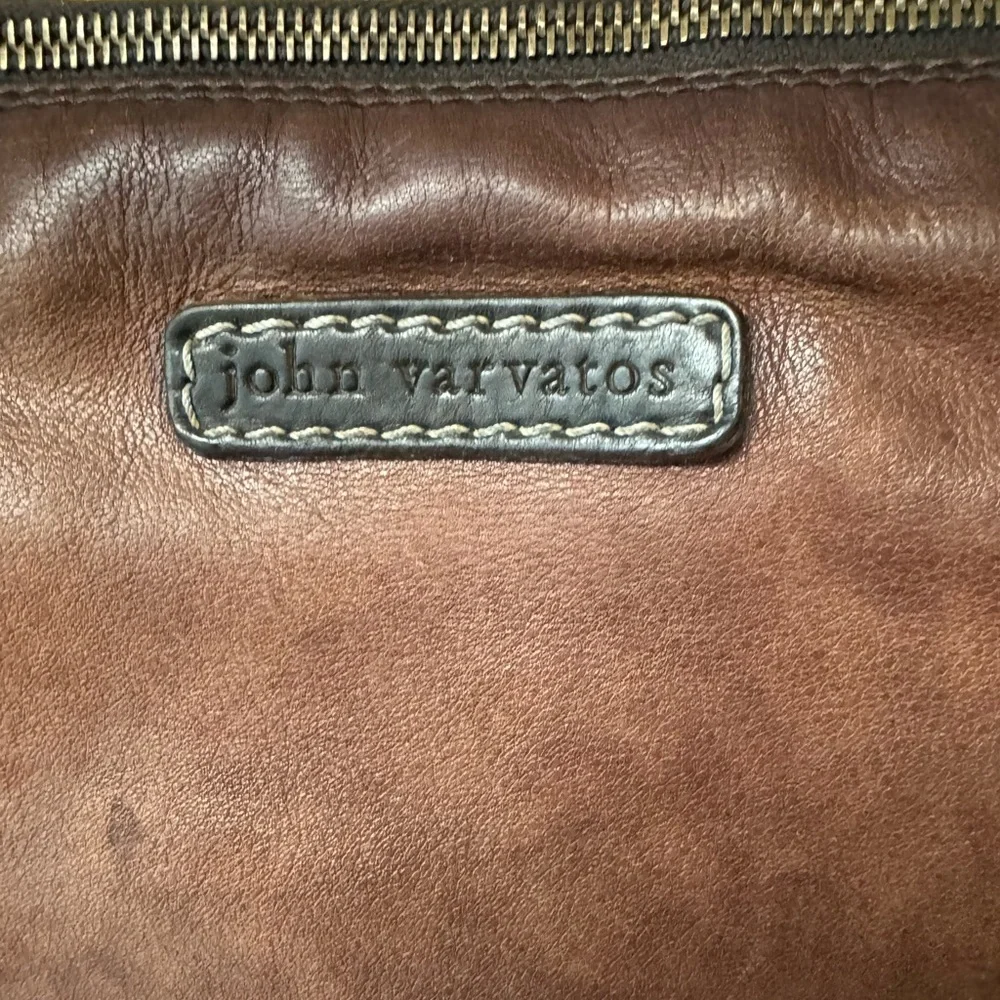 JOHN VARAVATOS Italian Leather Messenger Bag - Picture 5 of 16